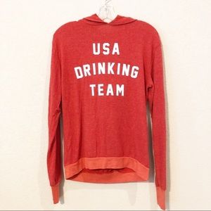 NWOT Wildfox USA drinking team hooded sweater XS